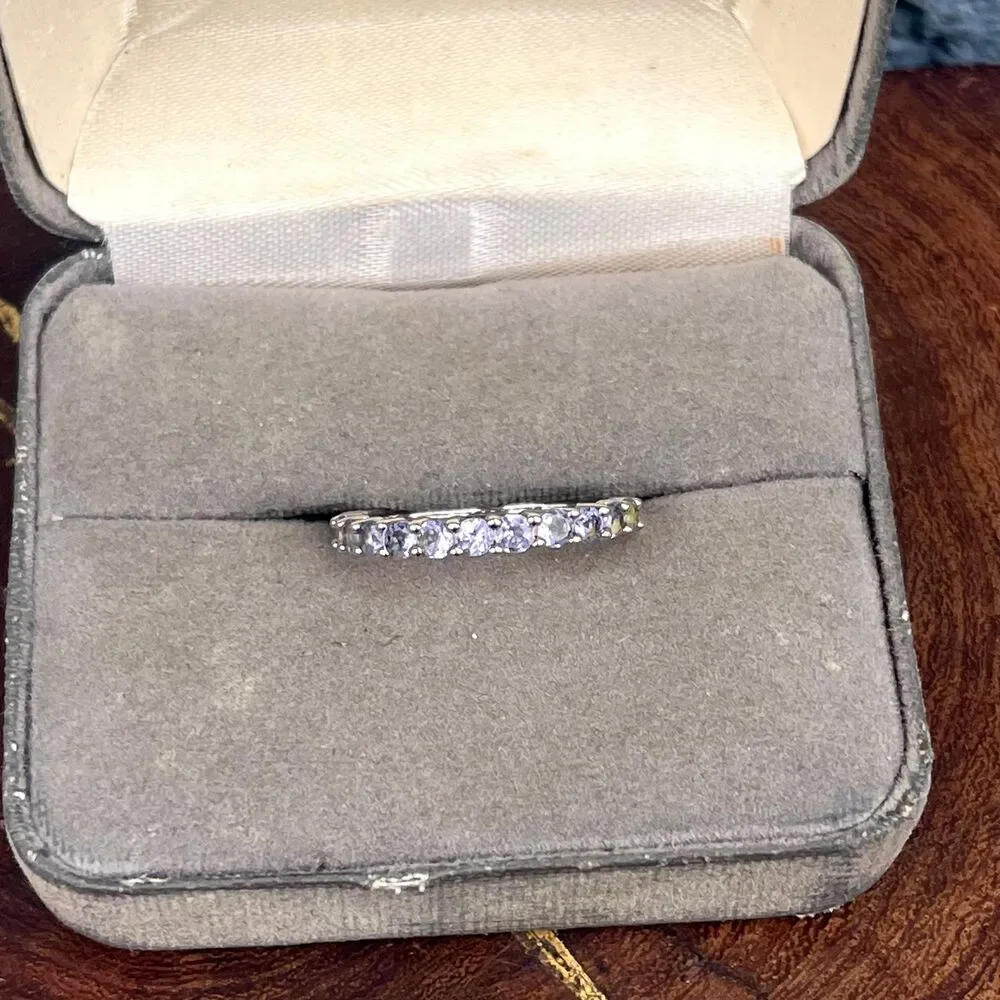 Vintage Skinny Purple Gemstone Band Size 6 1/2 Stacking Ring